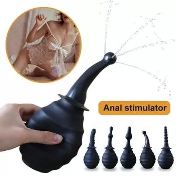 Анальная пробка Спиральный интерфейс Мягкая чистка без раздражения Силиконовая моющая чистка Анальный стимулятор Аксессуары для ванной комнаты A