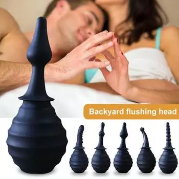 Анальная пробка Спиральный интерфейс Мягкая чистка без раздражения Силиконовая моющая чистка Анальный стимулятор Аксессуары для ванной комнаты A