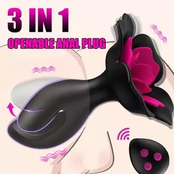 Анальная пробка Вибратор Секс-игрушки Расширяющаяся вибрирующая Анальная пробка с 10 режимами вибрации Розовые игрушки Вибраторы для точки G Анальные игрушки Массажер простаты Игрушки для взрослых