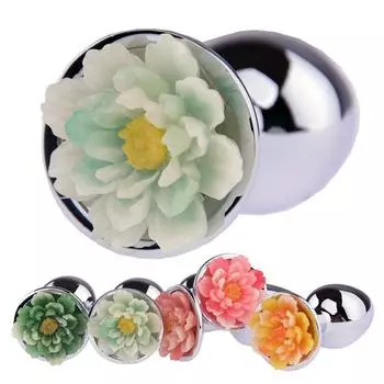 Анальная пробка в виде цветка розы, секс-продукт, анальная пробка в виде цветка, цветная глазурь, нефритовые лепестки, анальная пробка Small SizeRhinestone C