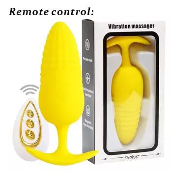 Анальная пробка в виде кукурузы и вибратор для точки G с дистанционным управлением - беспроводное виброяйцо для женщин, безопасная для тела силиконовая анальная пробка с 10 режимами вибрации, массажер простаты remote control