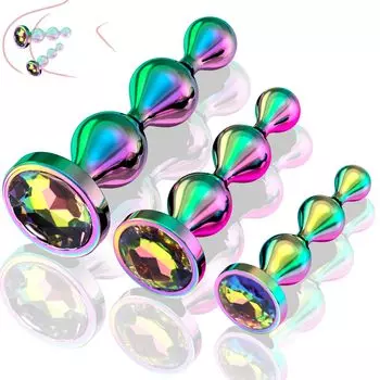 Анальная пробка Yilisbait Мужская простата Анальные бусины Элегантный набор из нержавеющей стали с сумкой для хранения Анальное развитие для женщин Анальная пробка Анальное расширение Для начинающих