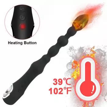 Анальные длинные шарики, силиконовый массажер простаты, анальная пробка, товары для взрослых, анальные секс-игрушки для мужчин и женщин, водонепроницаемый анальный вибратор с подогревом