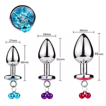Анальные пробки Сексуальные игрушки Анальная пробка Нержавеющая сталь Металл с колокольчиком Кристалл Интимные товары Анальный S