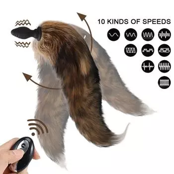 Анальные секс-игрушки для взрослых, бесконечно удаленные анальные игрушки, пара, флирт, косплей, лисий хвост, анальный вибратор 52.3cm