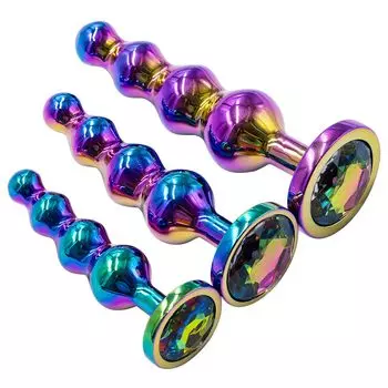 Анальные шарики Ifukens, анальная пробка, нержавеющая анальная жемчужина, 4 последовательных горошины, анальное расширение, анальное развитие, мужские анальные шарики для женщин, начинающие анальные товары