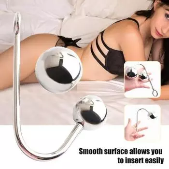 Анальный крючок для простаты, полый гигиенический анальный крючок из нержавеющей стали с шариком для мужчин