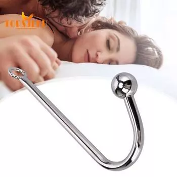 Анальный крючок из нержавеющей стали - фетиш-крючок для бондажа, секс-игрушка, твердый одиночный шариковый веревочный крючок - унисекс-секс-игры для взрослых, фетиш-игрушка для бондажа для пар