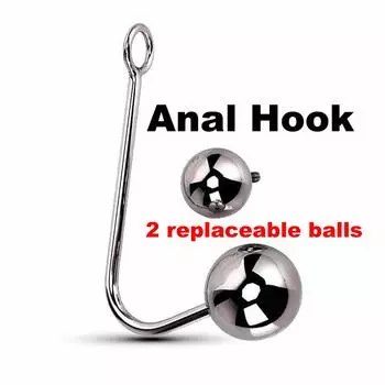 Анальный крючок, секс-игрушки, 2 сменных шарика, Анальная пробка из нержавеющей стали, секс-повязка, Прямая доставка with 2 balls
