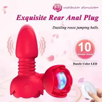 Анальная пробка Розовый вибратор Анус Анальная пробка Влагалище Клитор Вибрирующий дилдо Массажер простаты Товары для взрослых Секс-игрушки для женщин мужчин