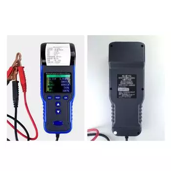 Анализатор аккумуляторов, тестер автомобильных аккумуляторов с цветным экраном и встроенным принтером. Бумага для термопринтера. синий