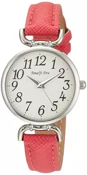 Analog Amalfidia Waterproof Leather Strap White Dial Pink [Arias] WW20022A-126 Women s розовый
