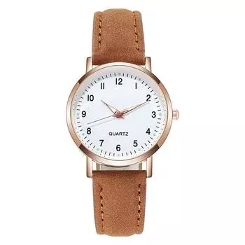 Analog Female Male Quartz Wrist Watch Student Glow Leather Strap Casual Style