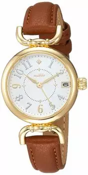 Analog Ibany Date Leather Strap White Dial Brown [Fieldwork] YM001-3 Women s