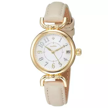 Analog Ibany Date Leather Strap White Dial Beige [Fieldwork] YM001P-1 Women s бежевый