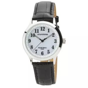 Analog Watch Solar Rechargeable Leather Strap Black [Clefer] Men s AV-AM171-WTS чёрный