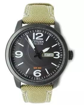 Аналоговая полоса Citizen BM8476-23E, черная/бежевая,