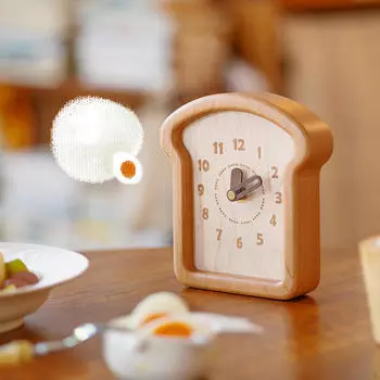 Аналоговые часы в дизайне тоста для книжной полки и тумбочки S
