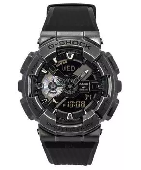 Аналоговые цифровые аналоговые цифровые часы Casio G-Shock с полимерным ремешком, кварцевые мужские часы с серым циферблатом GM-110VB-1A 200M серый