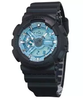 Аналоговые цифровые часы Casio G-Shock с полимерным ремешком, кварцевые мужские часы с синим циферблатом Ocean GA-110CD-1A2 200M океан синий