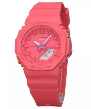 Аналоговые цифровые часы Casio G-Shock с полимерным ремешком, кварцевые женские часы с розовым циферблатом GMA-P2100-4A 200M розовый
