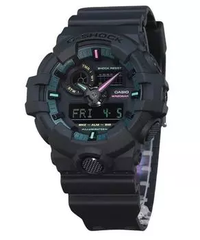 Аналоговые цифровые часы Casio G-Shock с мультифлуоресцентными акцентами, смоляной ремешок, черный циферблат, кварцевые мужские часы GA-700MF-1A 200M чёрный