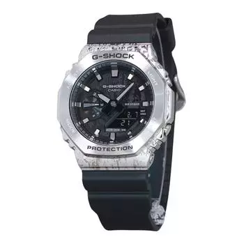 Аналоговые цифровые камуфляжные часы Casio G-Shock с серым циферблатом, кварцевые мужские часы GM-2100GC-1A 200M серый