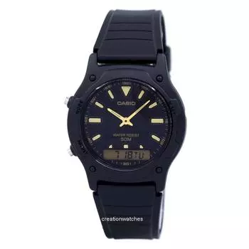 Аналоговые цифровые кварцевые часы Casio Dual Time AW-49HE-1AVDF AW49HE-1AVDF Мужские часы чёрный