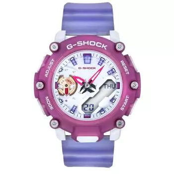 Аналоговые цифровые кварцевые часы Casio G-Shock с полупрозрачным полимерным ремешком GMA-S2200PE-6A 200M Женские часы