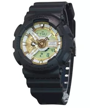 Аналоговые цифровые кварцевые мужские часы Casio G-Shock с золотым циферблатом и полимерным ремешком GA-110CD-1A9 200M золотой