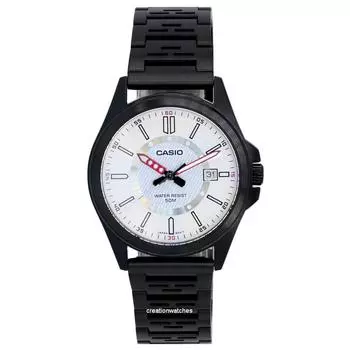 Аналоговые кварцевые часы Casio с белым циферблатом MTP-E700B-7E MTPE700B-7E Мужские часы белый
