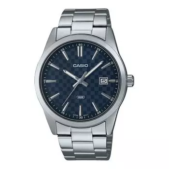 Аналоговые кварцевые мужские часы Casio Enticer из нержавеющей стали с синим циферблатом MTP-VD03D-2A синий