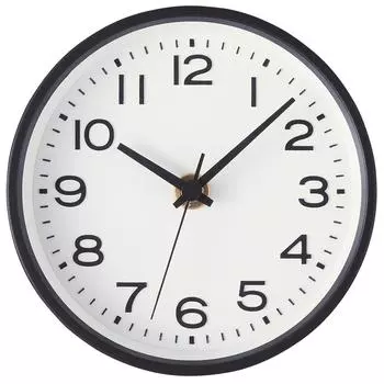 Аналоговые маленькие настенные часы MUJI черного цвета 15915224, (с подставкой), часы, чёрный