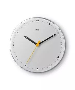Аналоговые настенные часы BRAUN белого цвета, диаметр 23 см, BC26W (коричневый) белый