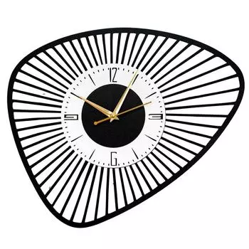 Аналоговые настенные часы для дома, офиса, гостиной, спальни, детской комнаты и кухни | Большой стильный новейший домашний декор черный (Включенная батарея) 41 x 32 cm,