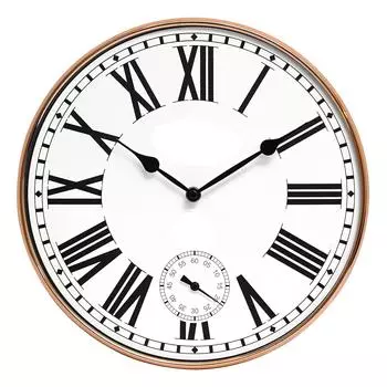 Аналоговые настенные часы с секундным циферблатом (12 дюймов) (Розовое золото, с HD прозрачным изогнутым стеклом)(Технология бесшумного скольжения)(Флит-стрит в Розе)