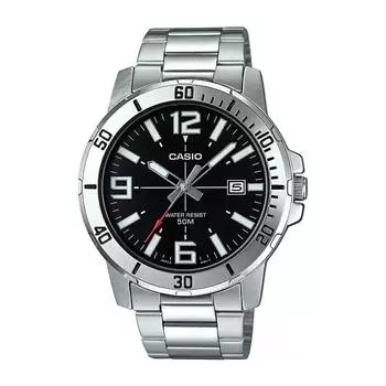 Аналоговые серебристые мужские часы, Silver Analog Men s Watch, Casio