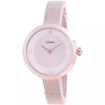 Аналоговые женские часы Casio с розовым циферблатом LTP-E154MPG-4A LTPE154MPG-4A