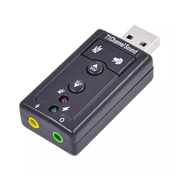 Аналоговый 7.1-канальный микрофонный вход с динамическими эффектами Домашняя внешняя звуковая карта USB чёрный