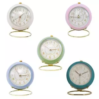 Аналоговый будильник на батарейках, не тикающие маленькие часы с ночной подсветкой # A