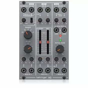 Аналоговый синтезатор Behringer Модуль Eurorack Аналоговый модуль, совместимый с Eurorack Серия SYSTEM100 110 GRAY VCO/VCF/VCA VCO/VCF/VCA