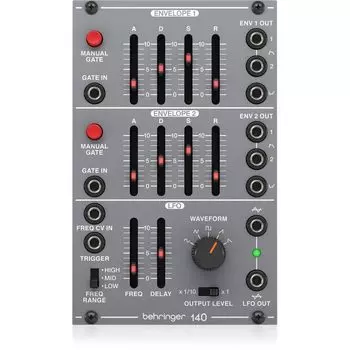 Аналоговый синтезатор Behringer Модуль Eurorack Совместимый с Eurorack Аналоговый двойной модуль SYSTEM100 Series 140 DUAL GRAY Envelope/LFO ENVELOPE/LFO