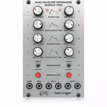 Аналоговый синтезатор Behringer Модуль Eurorack Совместимый с Eurorack Аналоговый огибающий Модуль генератора огибающих ADSR Серия 2500 ДВОЙНОЙ ГЕНЕРАТОР ОГИБАЮЩЕЙ серебряный