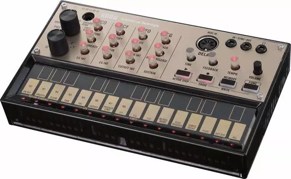Аналоговый синтезатор KORG Volca Keys Полифонический 16-шаговый секвенсор Питание от батареек Динамик Компактный размер, можно использовать с наушниками Компактный