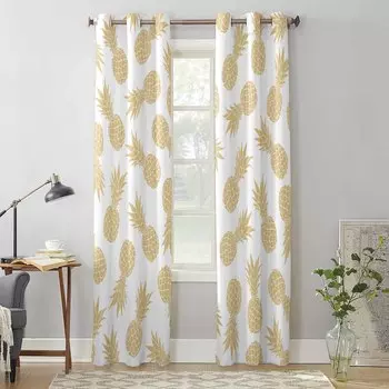 Ананас Текстура Желтые Шторы на Окно Для Гостиной Роскошные Шторы Для Спальни Кухонные Шторы Шторы 135W x 60H(cm) x1