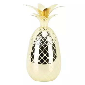 Ананасовая чашка с крышкой 500 мл стаканы для питья из нержавеющей стали многоразовые легко моются универсальные L золотистый