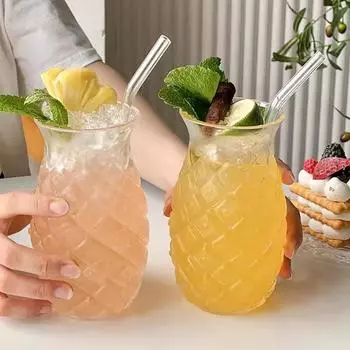 Ананасовый стаканчик Бутылка для воды Чашка для завтрака Кухонная кружка для питья холодного кофе Стаканы для напитков Аксессуары для офисного стола As shown