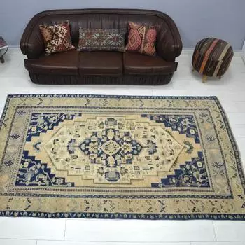 Анатолийский коврик, винтажный ковер 5x9