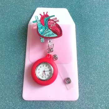 Анатомическая схема сердца, выдвижная катушка для бейджа с кожаной кисточкой, держатель для телеметрического кардиологического бейджа медсестры, технический уход