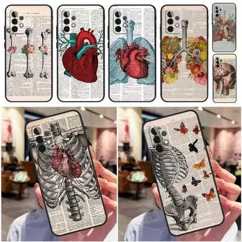 Анатомия человека орган газета Funda для Samsung Galaxy A13 A23 A33 A53 A73 A12 A22 A32 A52 A50 A51 A71 A04S A52S чехол Samsung A32 5G
